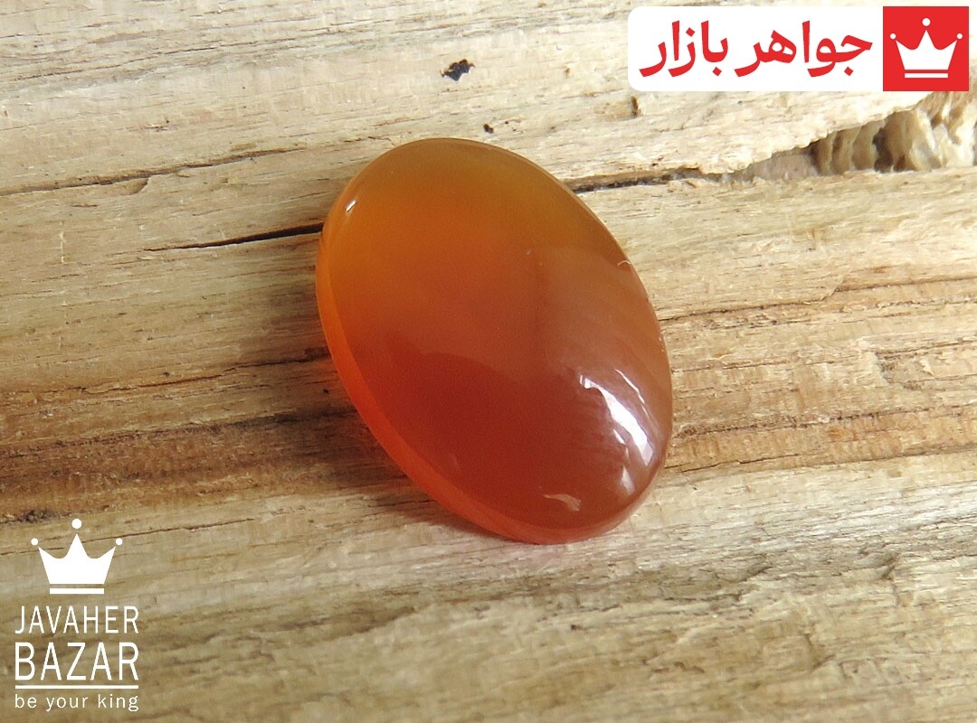 نگین عقیق یمنی نارنجی سایز متوسط [شرف الشمس]